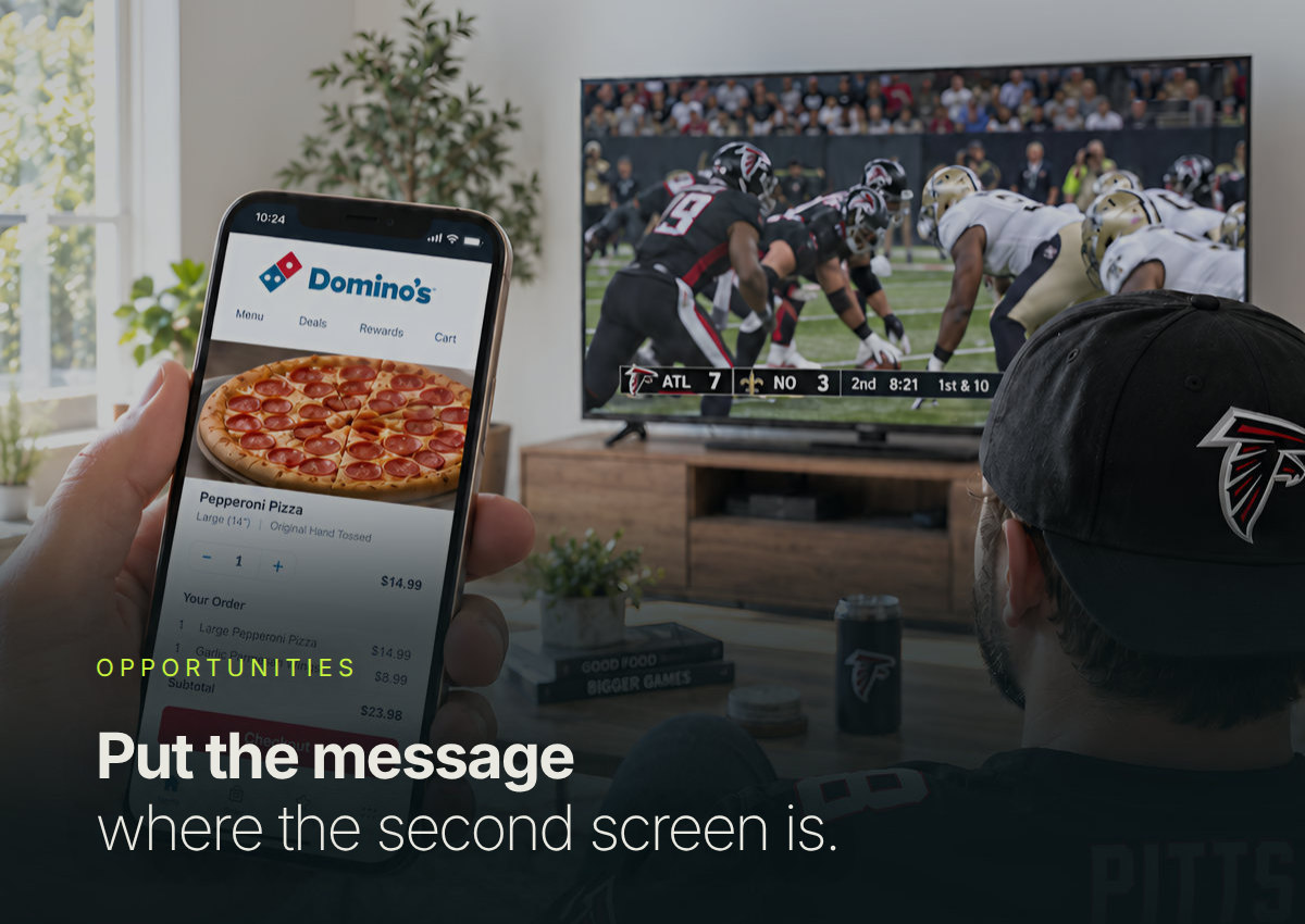 OPPORTUNITIES Put the message where the second screen is.